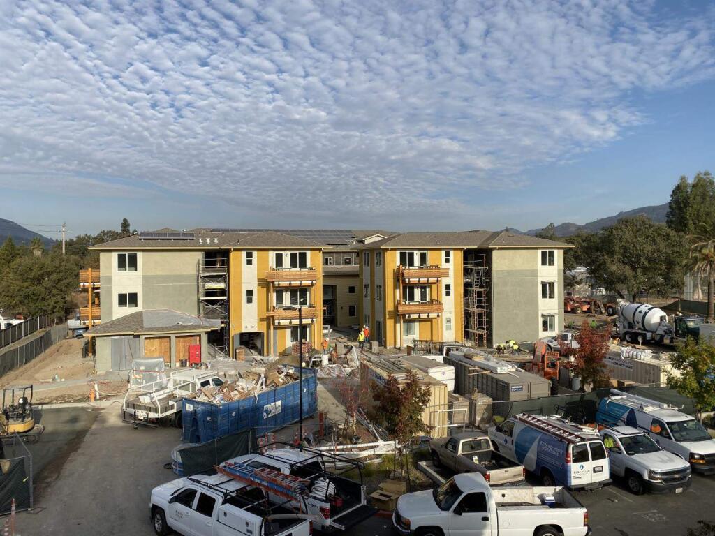 Forty affordable senior homes in a three-story residents building comprise the centerpiece of Celestina Garden Apartments in Sonoma Valley, complete with onsite services and programs designed to improve health and well-being. (Courtesy Photo)