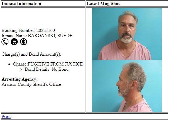 Suede Barganski, a former Santa Rosa mechanic, who authorities say failed to appear for a court hearing after he was accused of grand theft, identity theft and auto theft in Sonoma County, was arrested in Aransas County, Texas this week. (Aransas County Sheriff’s Office)