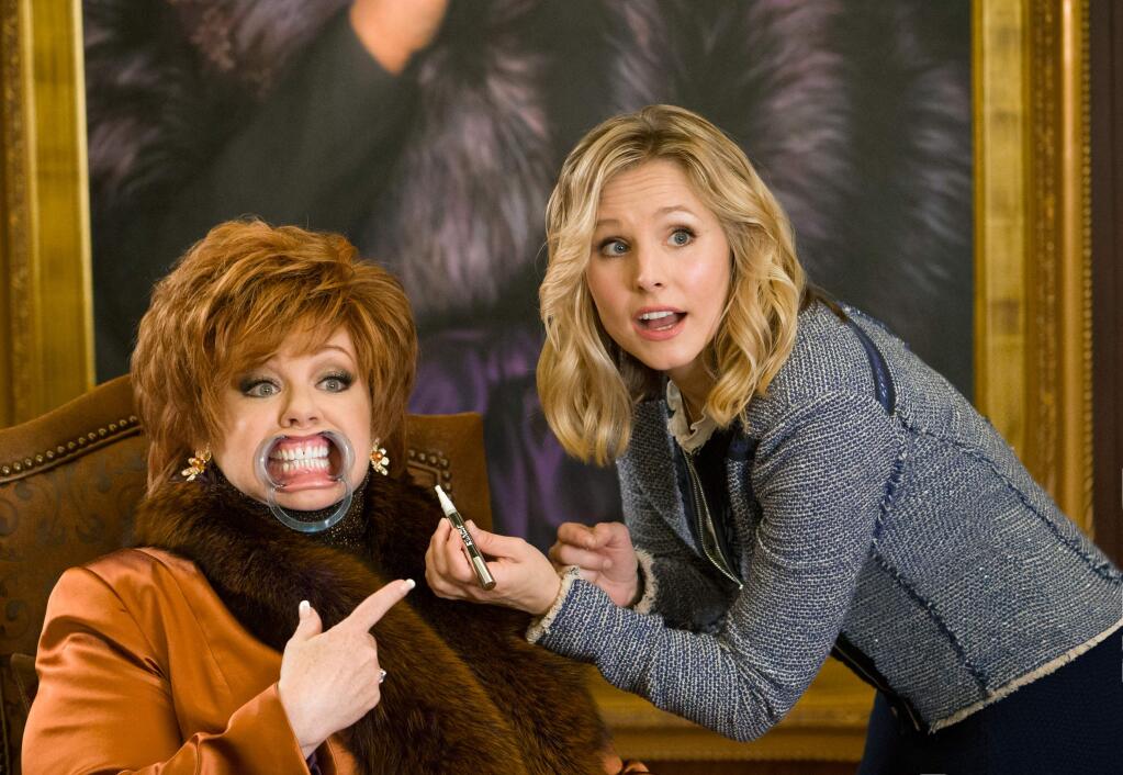 Melissa McCarthy ensure broad comedy with a big smile, helped by Kristen Bell.