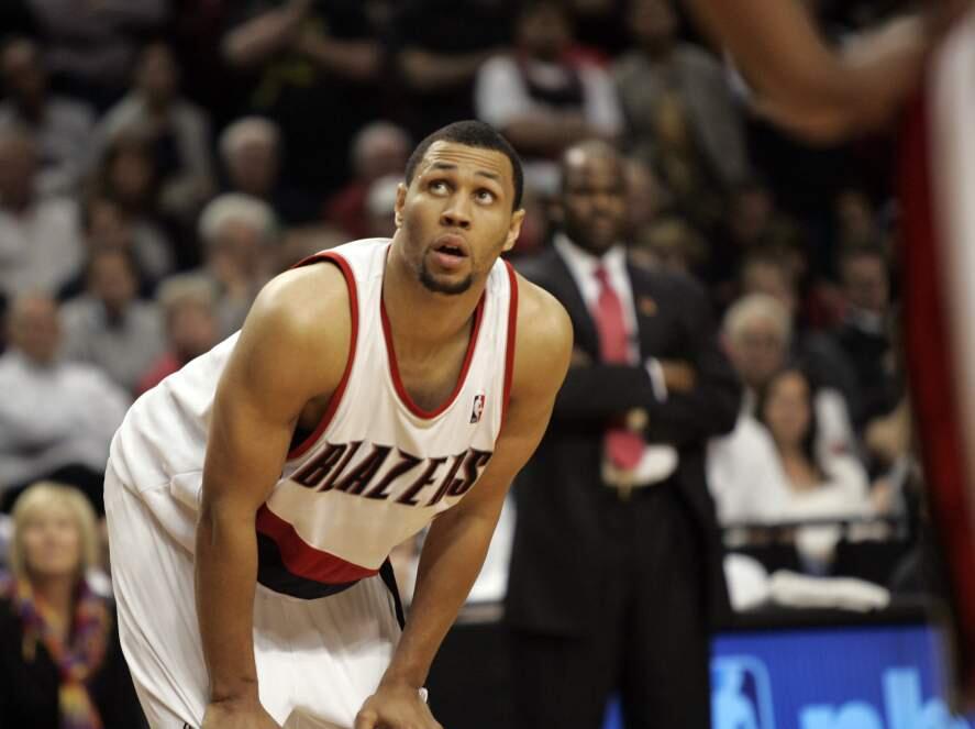 Portland Trail Blazers guard Brandon Roy is shown during the first half of Game 6 in their first round NBA playoff game against the Phoenix Suns in Portland, Ore., Thursday, April 29, 2010. (AP Photo/Don Ryan)