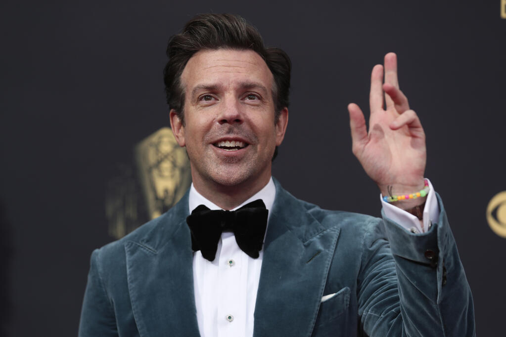 Jason Sudeikis arrives at the 73rd Emmy Awards at the JW Marriott on Sunday, Sept. 19, 2021 at L.A. LIVE in Los Angeles. (Photo by Danny Moloshok/Invision for the Television Academy/AP Images)