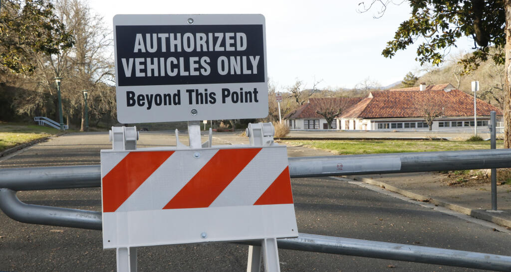 Signage at the former Sonoma Development Center remind visitors that the campus still controls access to its property for visitors, even though it is no longer an active health facility, Jan. 13, 2021. (Christian Kallen/Index-Tribune)