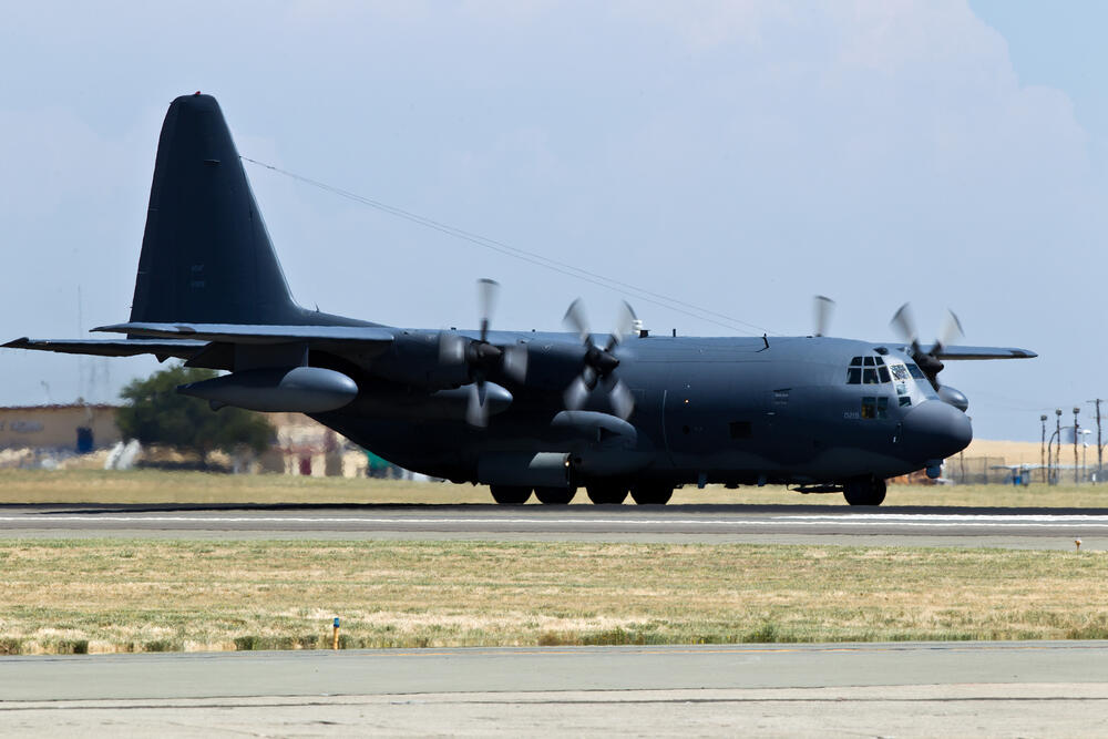 Air Force Lockheed-Martin C-130T Hercules on display during a 2011 air show at Travis Air Force Base. (Anatoliy Lukich / Shutterstock)