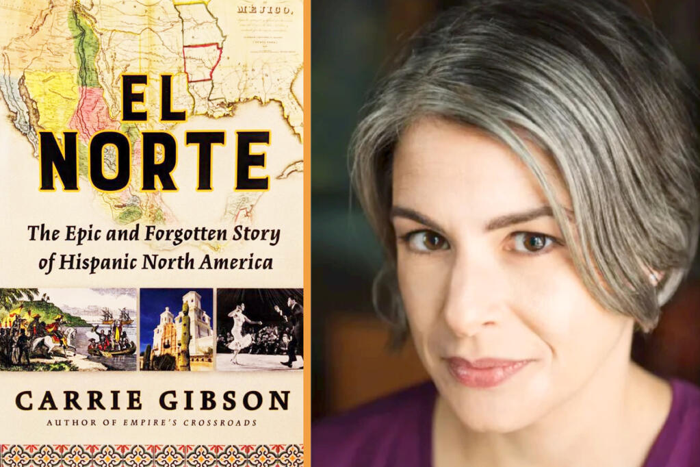 Carrie Gibson and cover of her book El Norte