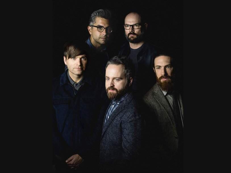 Death Cab for Cutie headlines the Sonoma Harvest Music Festival on Sunday, Sept. 22. The band's lineup includes (clockwise from lower left) singer Ben Gibbard, guitar-keyboardist Dave Depper, drummer Jason McGerr, keyboard-guitarist Zac Rae and bassist Nick Harmer. (Eliot Lee Hazel /Atlantic Records)