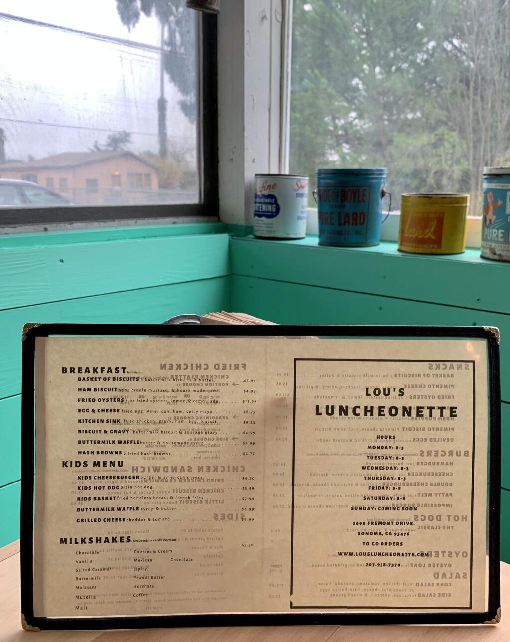 The exterior still looks like Boxcar but the Lou's Luncheonette menu is almost all new.