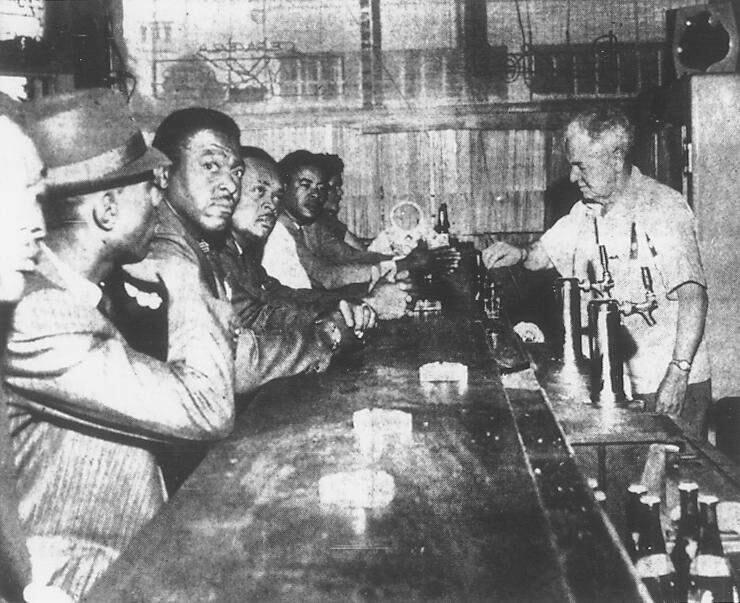 Coming straight from Sunday services, a group of church and NAACP members 'sat in' at the Silver Dollar when the bartender refused service in the racially charged 1960s. (Press Democrat file, 2001)