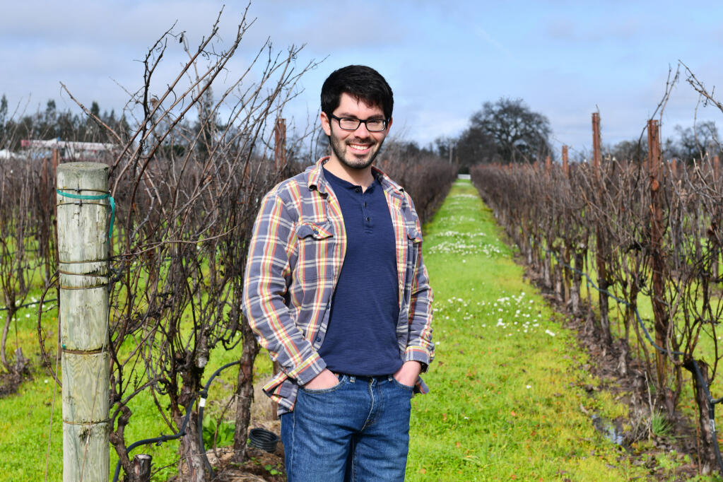 Andre Swart, assistant winemaker, Balletto Vineyards (Amy Lieberfarb photo)