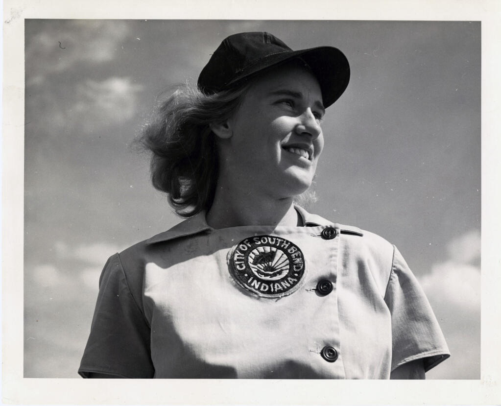 In an undated image provided by Louise Pettus Archives and Special Collections at Winthrop University, Jean Faut. Faut, who pitched two perfect games in a remarkable career with the South Bend (Ind.) Blue Sox of the All-American Girls Professional Baseball League, died on Feb. 28, 2023, in Rock Hill, S.C. She was 98. (Louise Pettus Archives and Special Collections at Winthrop University via The New York Times)