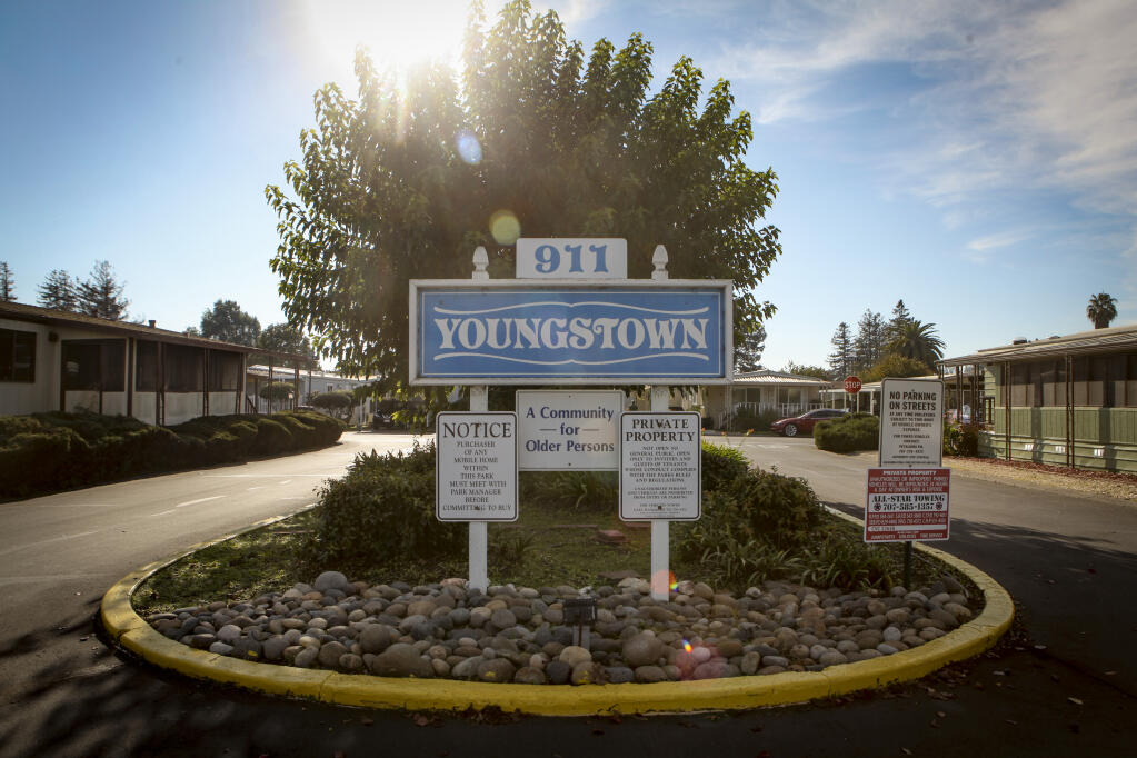 Petaluma’s Youngstown mobile home park has been designated for “seniors only” by the city. (CRISSY PASCUAL/ARGUS-COURIER STAFF)
