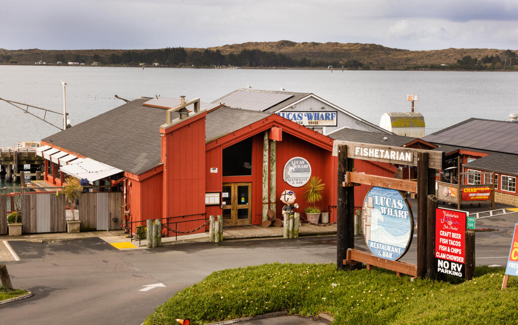 The Lucas Wharf Restaurant and Bar in Bodega Bay closed down suddenly and laid off all their staff, leaving a note on the door stating “Temporarily Closed,” Monday, March 6, 2023.  (John Burgess / The Press Democrat file)