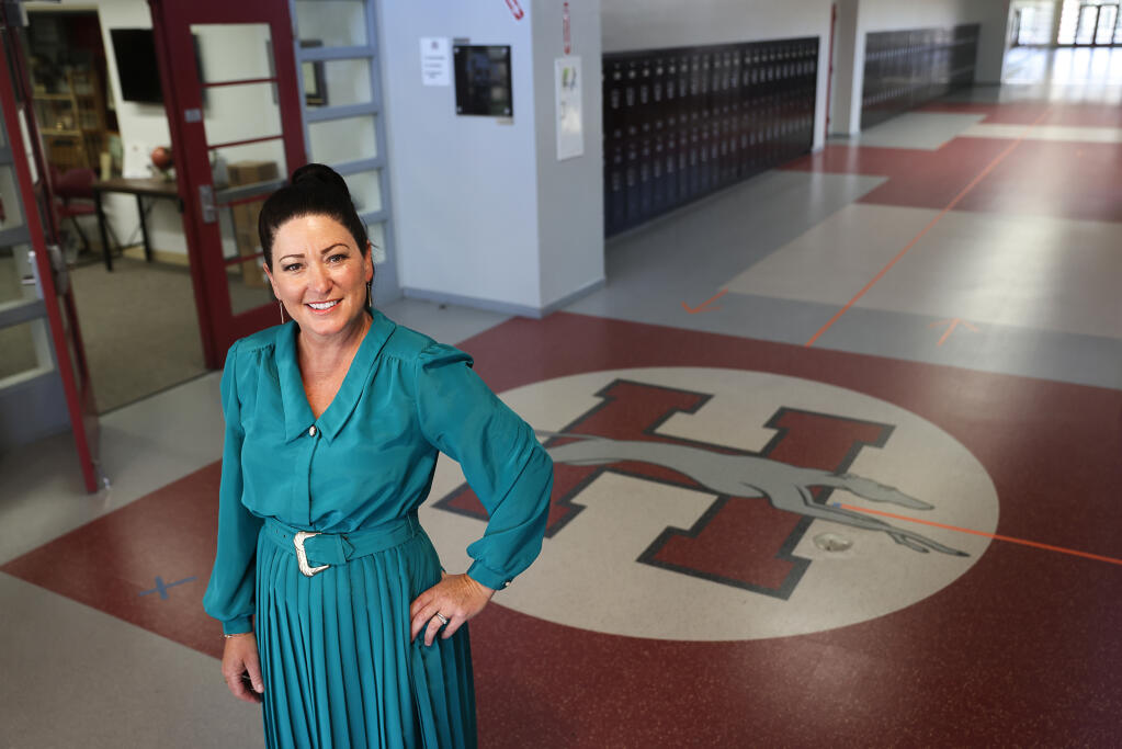 Amy Jones-Kerr is the new principal at Healdsburg High School.  (Christopher Chung/ The Press Democrat)