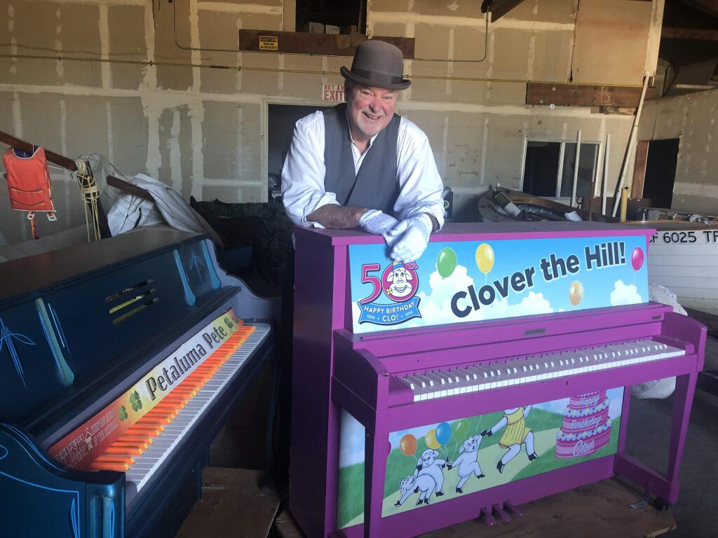 Piano player John Maher, better known as Petaluma Pete, can be found tickling the ivories most weekend evenings in downtown Petaluma.(PHOTO BY DAVID TEMPLETON)
