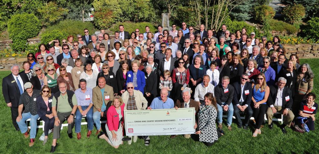 Wine-industry supporters had 3,385,400 reasons to celebrate at the April 2 check presentation.