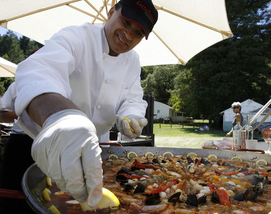 Jose Castaneda of Castaneda Market Place in Windsor is holding a paella fundraiser at the market Wednesday, Aug. 16, to benefit survivors of the Maui wildfires. (Crista Jeremiason / The Press Democrat file)