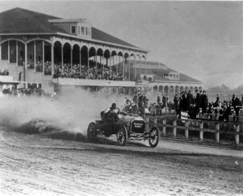 Pictured is a Stoddard Dayton race car at an unidentified race track, 1915 (Courtesy of the Sonoma County Library)