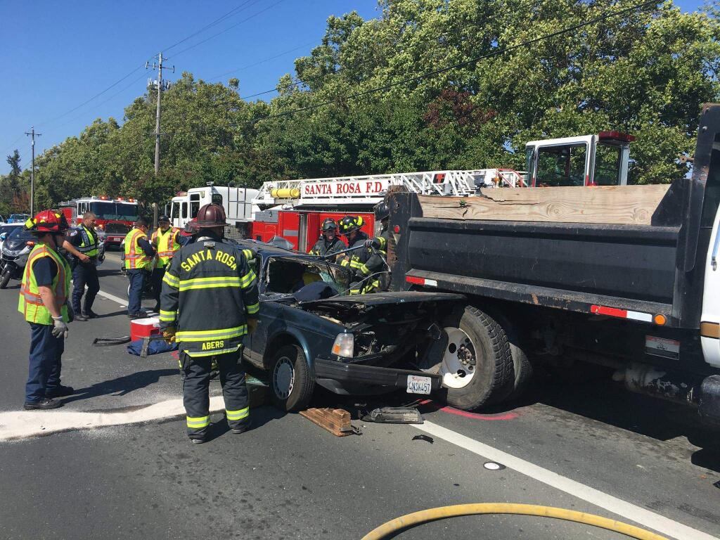 A man is suspected of driving under the influence of drugs in Fulton Road crash Wednesday afternoon. (Santa Rosa Police Department)