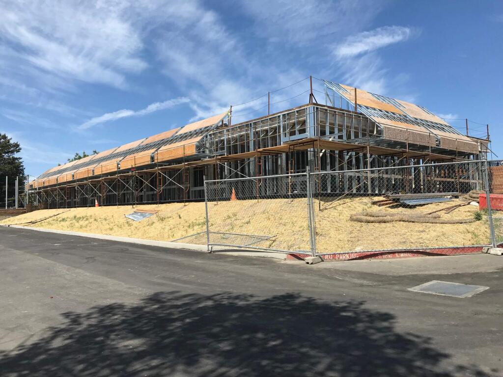 Construction is underway at Aurora Santa Rosa Hospital in July 2019. The acute psychiatric care facility will add 49 beds to its existing 95 beds and double its outpatient services when the addition opens, anticipated for early 2020. (Cheryl Sarfaty / North Bay Business Journal)