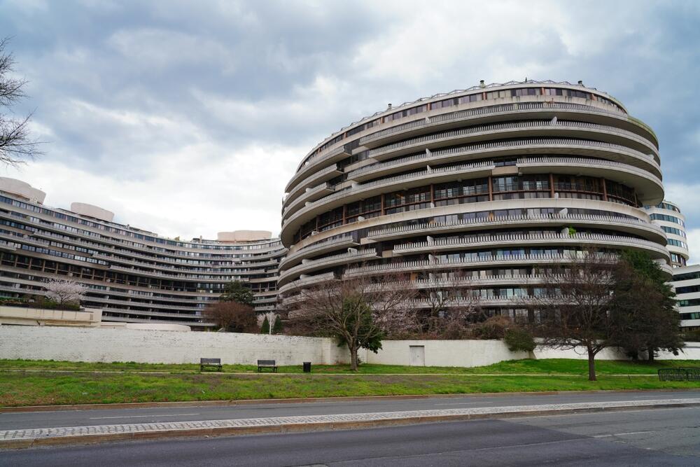 View of the Watergate building complex in Washington D.C., famous for the Nixon scandal. (EQRoy/Shutterstock)