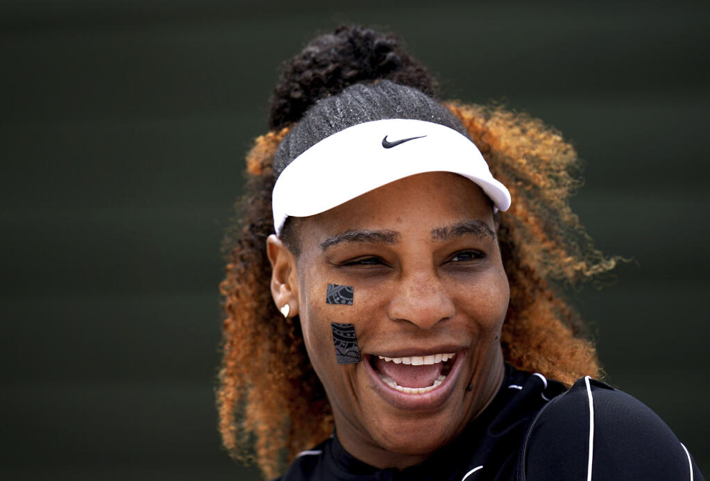 Serena Williams at the All England Lawn Tennis and Croquet Club in London on Saturday, June 25, 2022. (John Walton / ASSOCIATED PRESS)