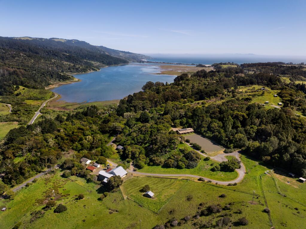 Photographer Annie Leibovitz is selling her Bolinas farm, known as The Hideaway, for $8.995 million. The 65-acre property includes a residential compound, a 1930s barn that acts as a banquet hall with a performance stage, a second large barn housing a famed recording studio, a horse-riding arena and more. (Jacob Elliott)