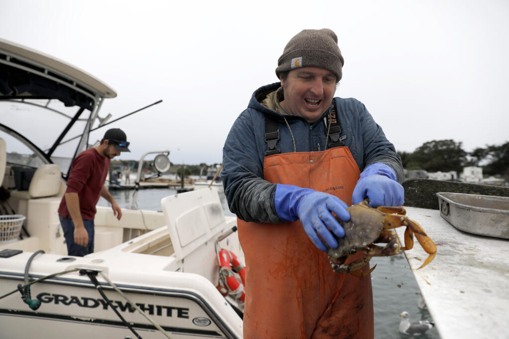 Commercial crabbing out as seen here in Bodega Bay, Calif., on Monday, November 8, 2021 will be cut short to end April 8. (BETH SCHLANKER/ The Press Democrat)