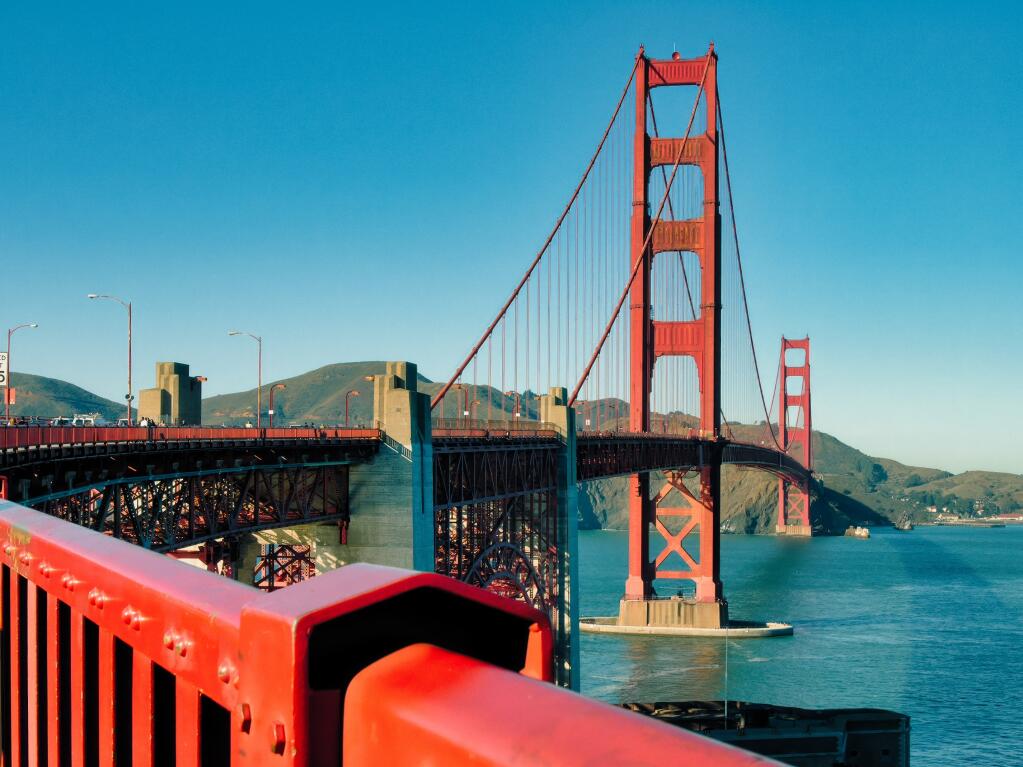 A TikTok of a Golden Gate Bridge patrol officer using a grabbing tool to retrieve a dropped cellphone has been viewed more than 13 million times. (Ali Chehade / Shutterstock)