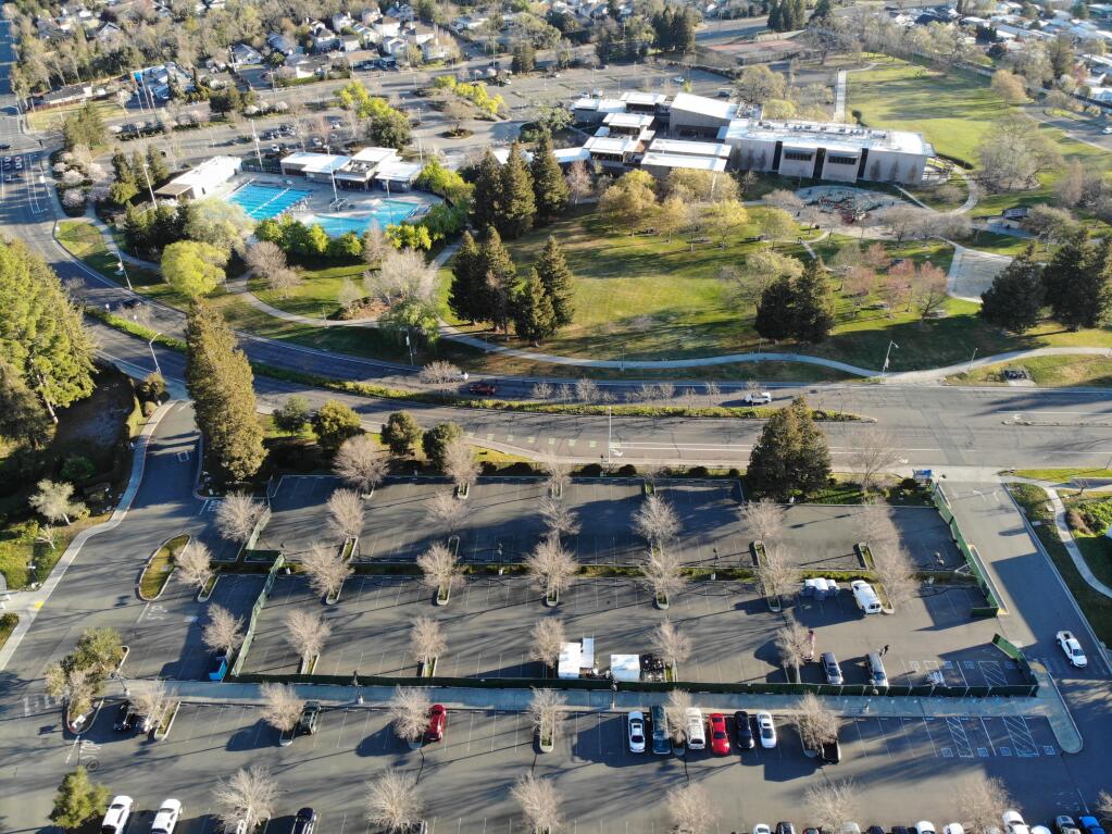 Santa Rosa's safe parking lot for local homeless people at 55 Stony Point Road. (City of Santa Rosa)