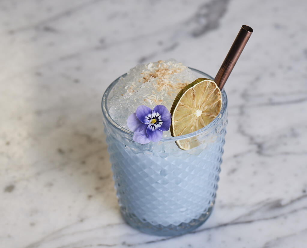 The "Blue Dream" is a nonalcoholic gin-based drink on the menu at Sebastopol's Fern Bar. (Courtesy: Fern Bar)