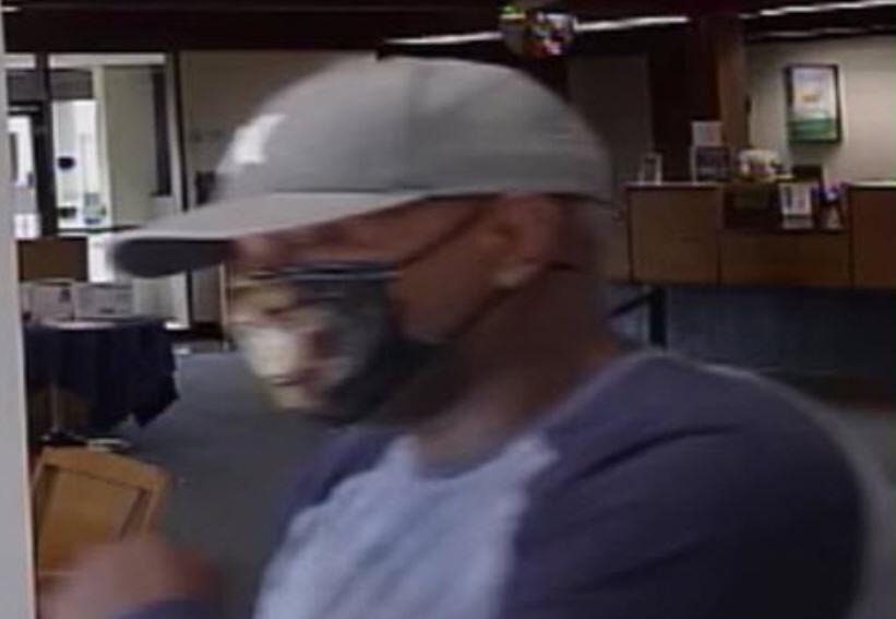 A photo from surveillance video showing the man suspecting of robbing a West America bank in Santa Rosa on Thursday, Sept. 23, 2021. (Santa Rosa Police)