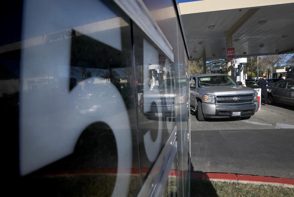 Gas prices at Safeway on Mendocino Avenue is $5.59 for cash, $5.69 for credit, Tuesday, March 22, 2022,  in Santa Rosa. (Kent Porter / The Press Democrat)