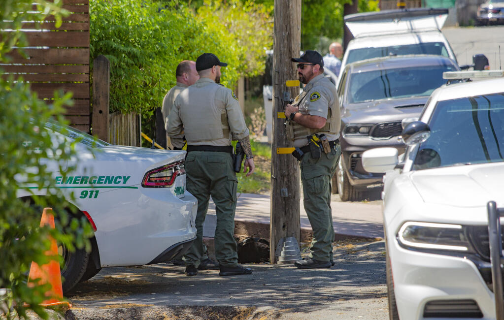Two homes behind a gated property on Mountain Avenue in Boyes Hot Springs are the site of a reported home invasion on Wednesday, May 17, 2023. (Robbi Pengelly/Index-Tribune)