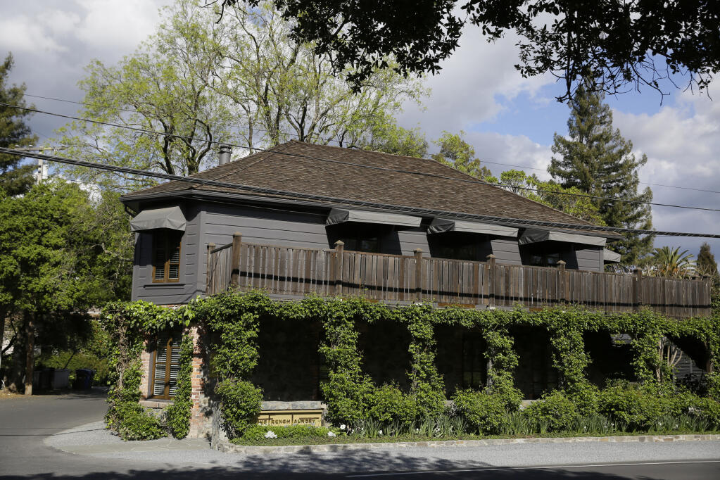 FILE - This Thursday, March 19, 2020 file photo, is The French Laundry restaurant in Yountville, Calif. (AP Photo/Eric Risberg,File)