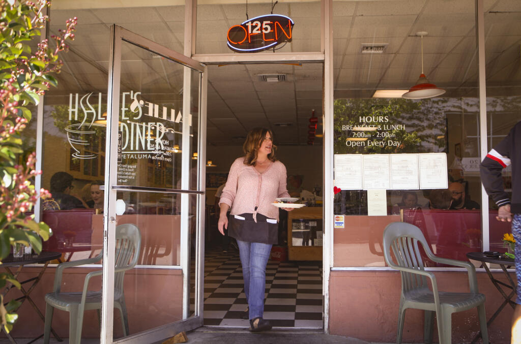 Jen Cromwell worked as a server at Hallie’s Diner for 20 years before purchasing the restaurant in 2017. (CRISSY PASCUAL/ARGUS-COURIER STAFF)