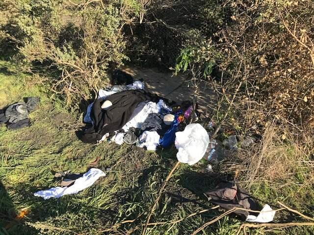 Petaluma police say they are planning to evict a homeless camp along Lynch Creek Trail following multiple reports of crime and environmental violations. (TIM LYONS/PETALUMA POLICE DEPARTMENT)