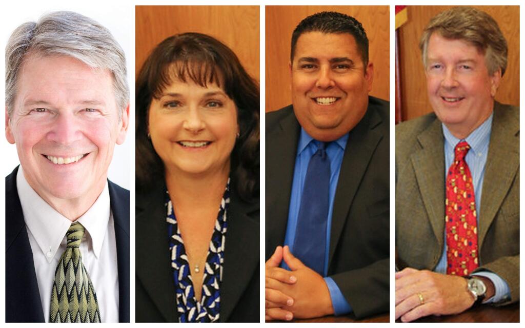 Petaluma City Council candidates from Bill Wolpert, Kathy Miller, Gabe Kearney, Mike Healy