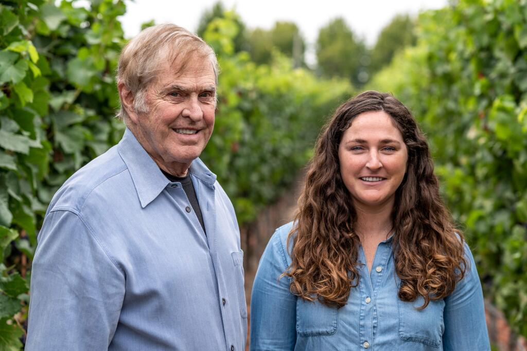 Vintner and founder Brice Jones with his daughter, Mari Jones, chief operating officer of Emeritus Vineyards. (Emeritus Winery)