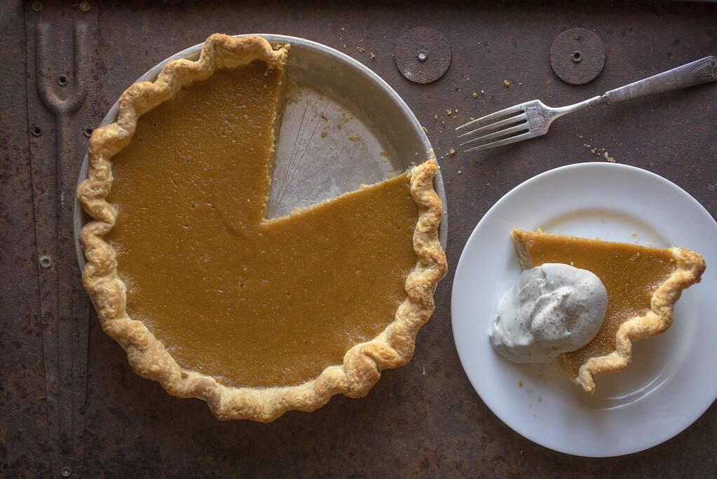 Pumpkin pie is a traditional seasonal treat. (photo by John Burgess/The Press Democrat)