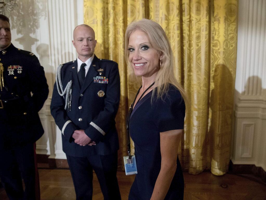 A federal ethics regulator found that Kellyanne Conway, the counselor to the president, violated a law prohibiting federal employees from using their official capacity to try to influence the outcome of an election. (ANDREW HARNIK / Associated Press)