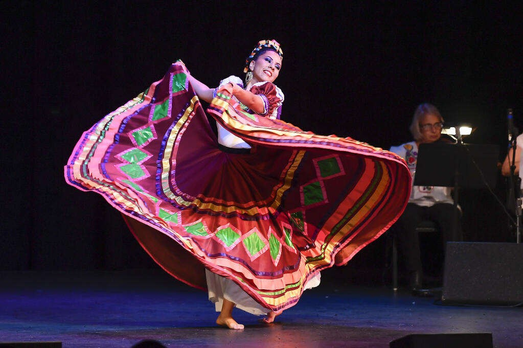 The Calidanza Dance Company, shown performing at Luther Burbank Center’s Posada Navideña celebration in 2019, returns this year online with a performance recorded last month at the center.