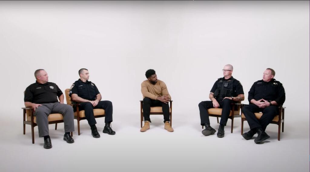 The Petaluma Police Department was featured in a popular YouTube web series "Uncomfortable Conversations with a Black Man" where officers discussed police perception and politicized protests with host Emmanuel Acho. (YouTube)