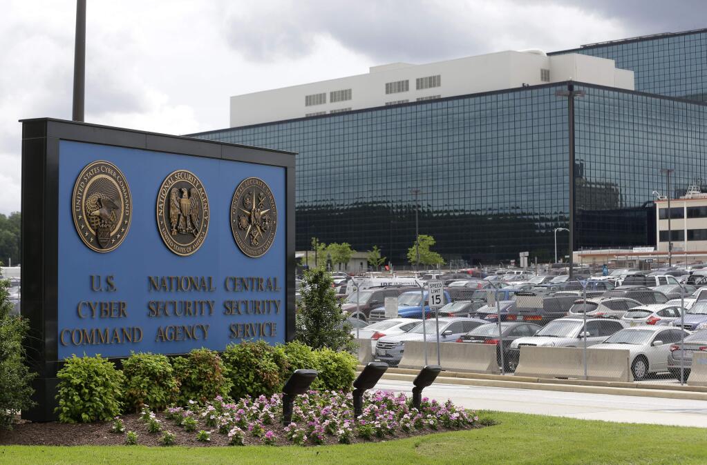 FILE - In this June 6, 2013 file photo, the National Security Agency (NSA) campus in Fort Meade, Md. Russian hackers attacked at least one U.S. voting software supplier days before the 2016 presidential election, according to a classified NSA report leaked Monday, June 5, 2017, that suggests election-related hacking penetrated further into U.S. voting systems than previously known. The report, which was published online by The Intercept, does not say whether the hacking had any effect on election results. (AP Photo/Patrick Semansky, File)