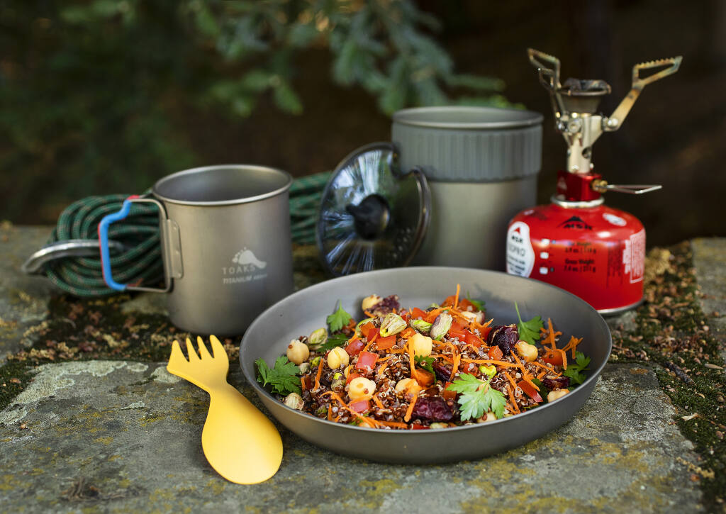 Moroccan Chickpea and Quinoa Salad from “The Hungry Spork Trail Recipes: Quick Gourmet Meals for the Backcountry” by Inga Aksamit of Kenwood. (John Burgess/The Press Democrat)