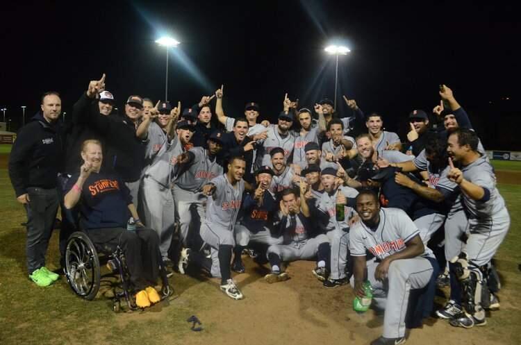 The Sonoma Stompers clinched the Pacific Association title Friday in a 5-4 win over the Pacifics. It was their first title as a franchise. (James Toy III/Sonoma Stompers)