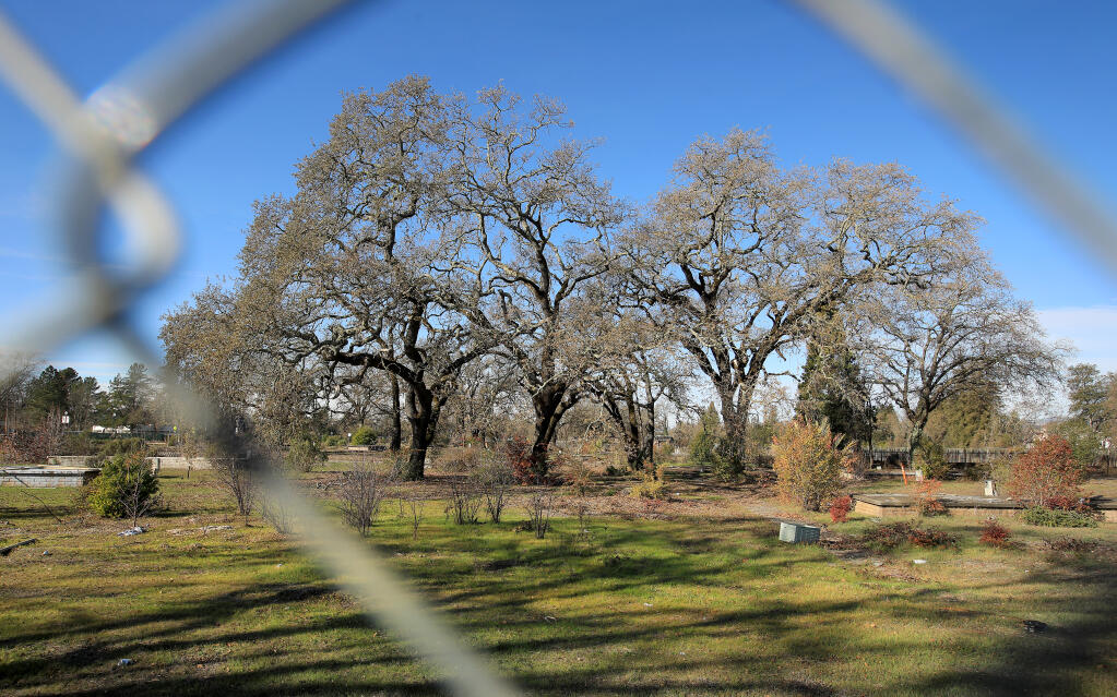 The planned Vintage Oaks housing development is in limbo, and is fenced off just north of Oliver’s Market, on Wednesday, Dec. 30, 2020. (Kent Porter / The Press Democrat)