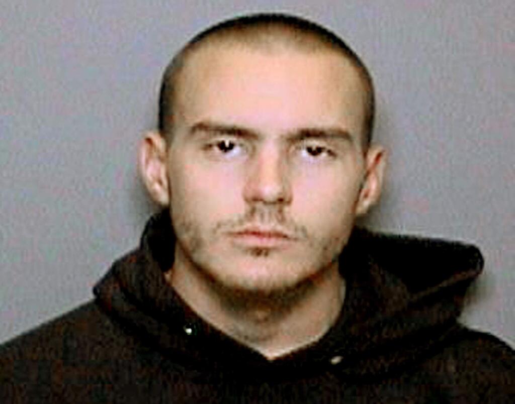 This undated photo provided by the Orange County Sheriff's Office shows Stephen Scarpa, 25. Scarpa has been charged with murder in the death of an off-duty fire captain on a bicycle whom authorities say Scarpa struck and killed with his car. Authorities say Scarpa told investigators he was on drugs prescribed by Dr. Dzung Ahn Pham, a Southern California doctor who was arrested Tuesday, Dec. 18, 2018 on charges of doling out drugs to patients he didn't examine and is alleged to have prescribed drugs to five people who died of overdoses, federal prosecutors said. Several prescription bottles with Pham's name were found in Scarpa's car, authorities said. (Orange County Sheriff's Office via AP)