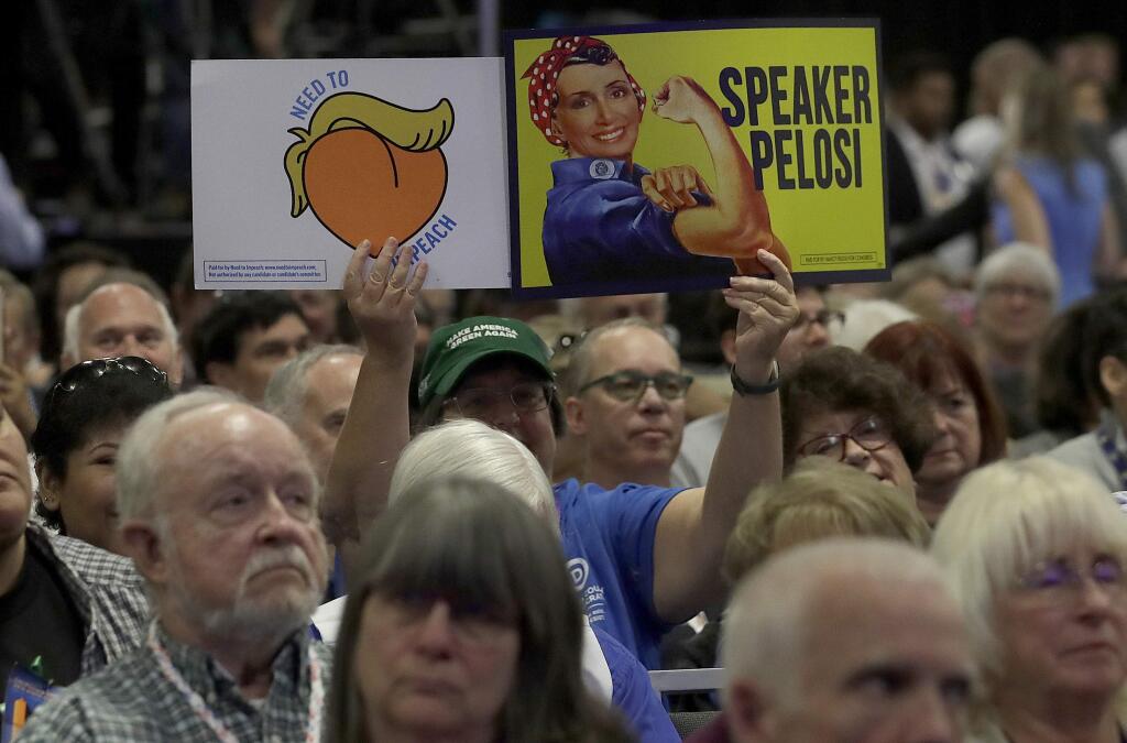 Fourteen presidential candidates attended the California Democratic Convention last week. While California will move its primary to March 3 next year, 13 other states will also hold primaries that day. (JEFF CHIU / Associated Press)
