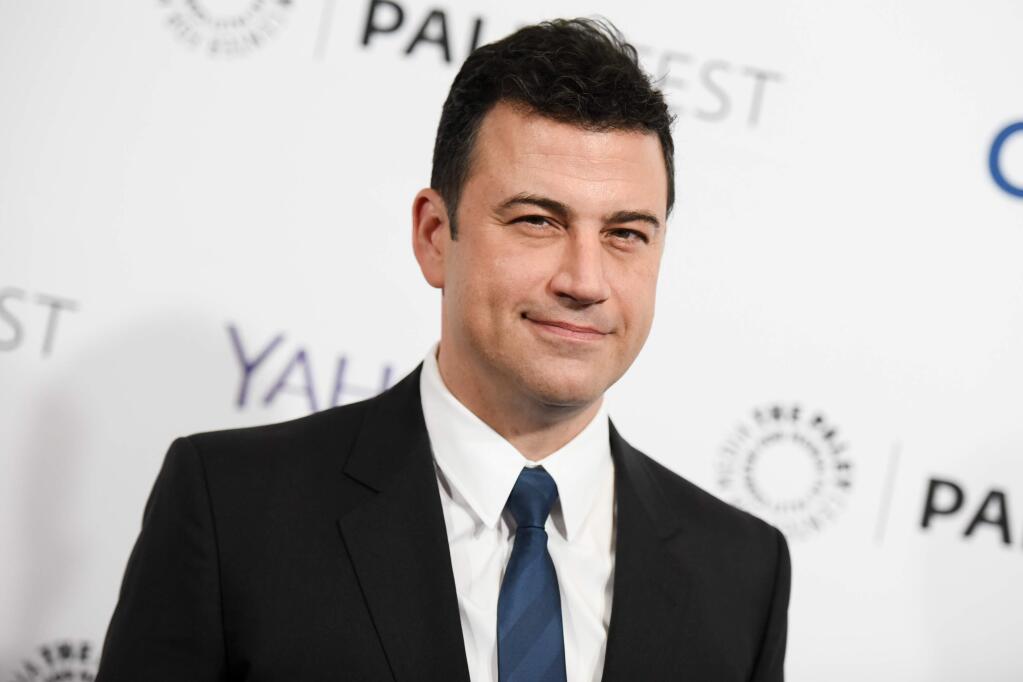 FILE - In this March 8, 2015, file photo, Jimmy Kimmel arrives at the 32nd Annual Paleyfest : 'Scandal' held at The Dolby Theatre in Los Angeles. Kimmel says he's looking for a new job - vice president of the United States. The ABC jokester launched his 'campaign' on his show Thursday, May 12, 2016, with a speech on Hollywood Boulevard. Kimmel said that 'it's time to take our country back! From whom? I don't know, but I want it back.' (Photo by Richard Shotwell/Invision/AP, File)