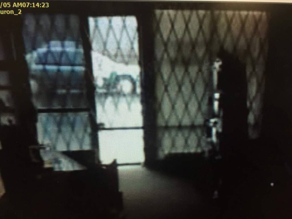 Surveillance image released by Petaluma police showing a vehicle that authorities suspect was used in a gun-store burglary in Petaluma early Saturday. (Courtesy of Petaluma Police Department)