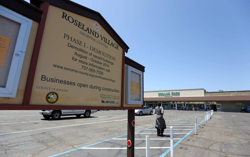 The lot on Sebastopol Road where three design proposals have been submitted for the Roseland Village mixed use development in Santa Rosa, Saturday, June 13, 2015. (CRISTA JEREMIASON / The Press Democrat)